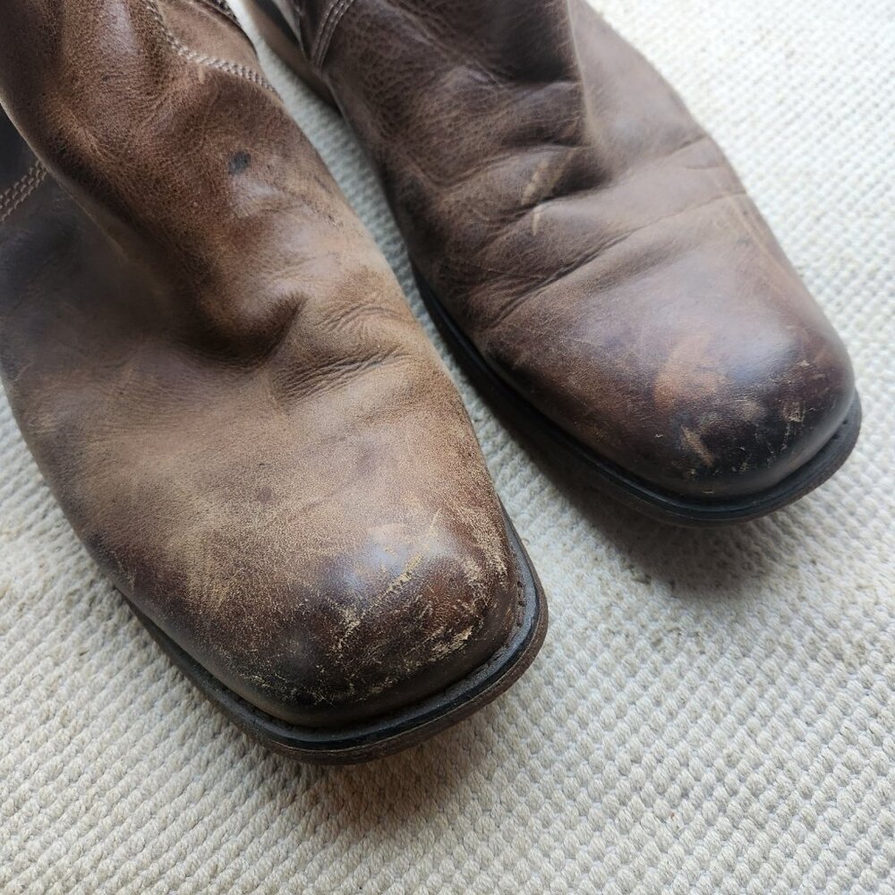 Bed Stu Mens Boots Size US 11 Leather Brown 6186 Zip Up UK 10 Stitch Distressed - Picture 12 of 13